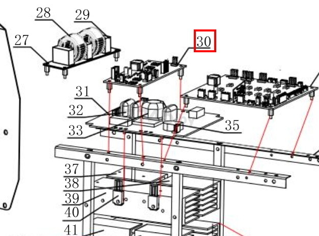 Плата вторичного источника питания для сварочного аппарата SOLARIS TIG-220 AC/DC (TIG-220ACDC-30)