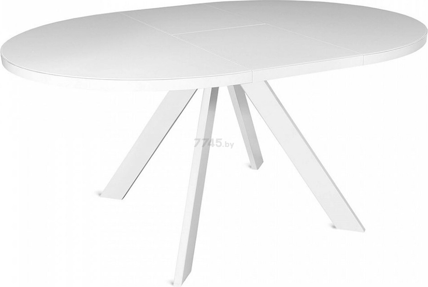 Стол кухонный LISTVIG Oliver со стеклом белый Optiwhite/белый 120-160х120х75 см (82500) - Фото 2
