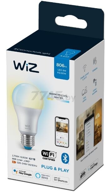 Умная лампочка E27 8 Вт PHILIPS Wiz (Б0055319)