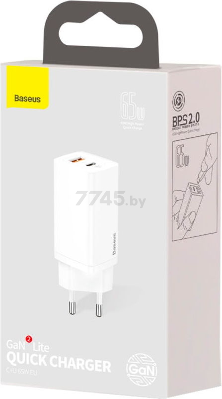 Сетевое зарядное устройство BASEUS CCGAN2L-B02 White - Фото 9