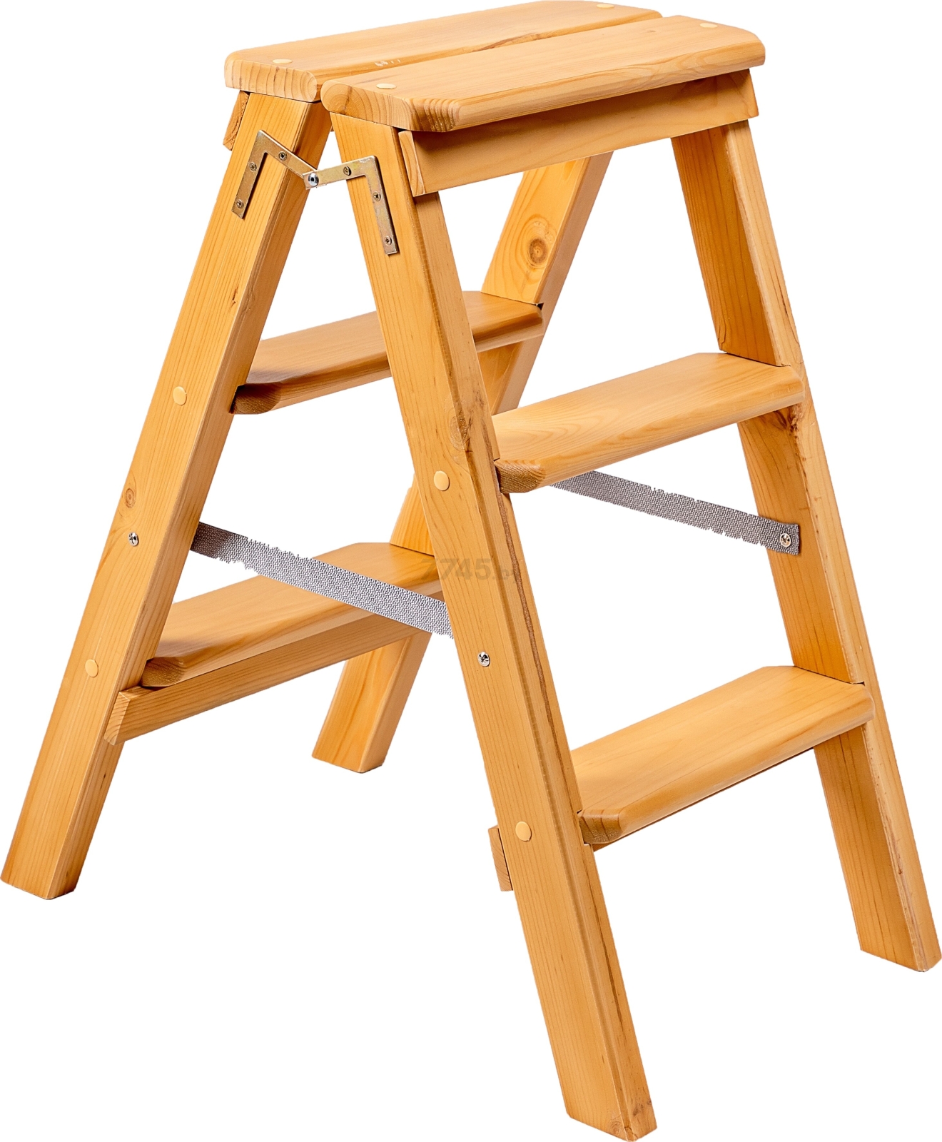 Лестница-стремянка деревянная двухсторонняя WOOD STEP SDK-3-1 ольха