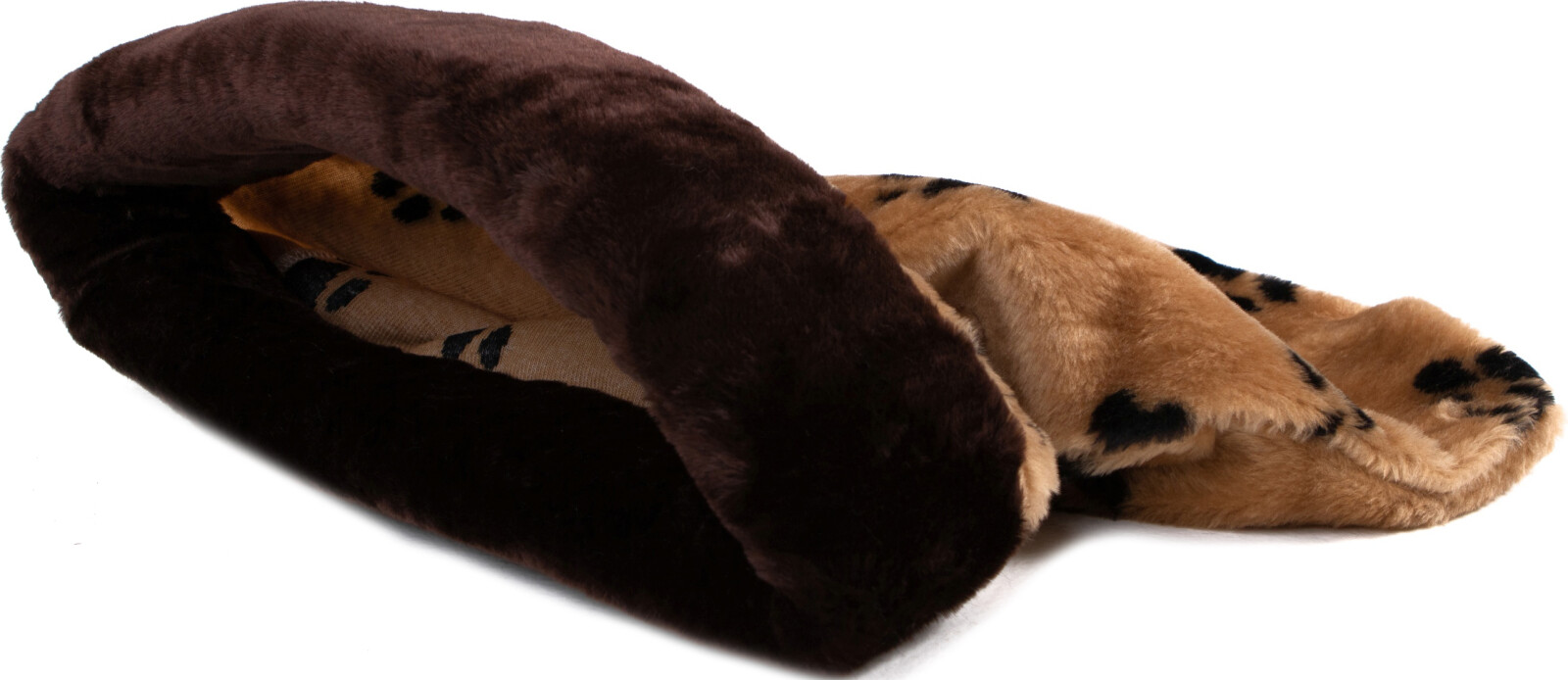 Лежанка-мешок для животных HAPPY FRIENDS Лапки с окантовкой 65x45x25 см коричневый (stm 193) - Фото 2