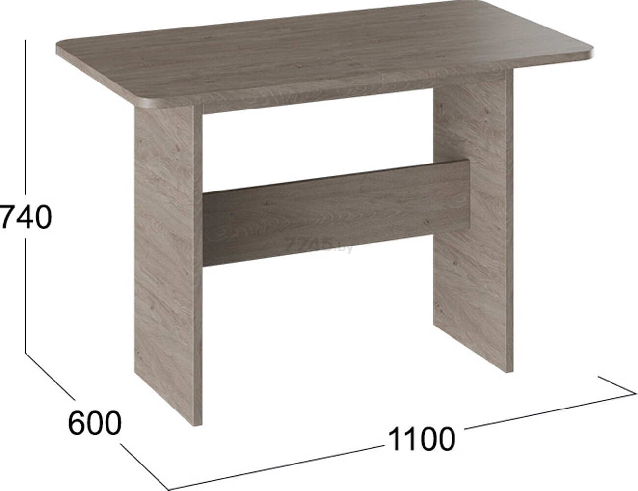 Стол кухонный ТРИЯ Дублин дуб сонома трюфель 110-140х60х74 см (97960) - Фото 3