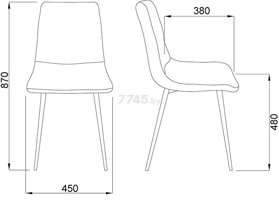 Стул кухонный AKSHOME Vermont ткань бежевый UF860-6B/белый (78244) - Фото 7