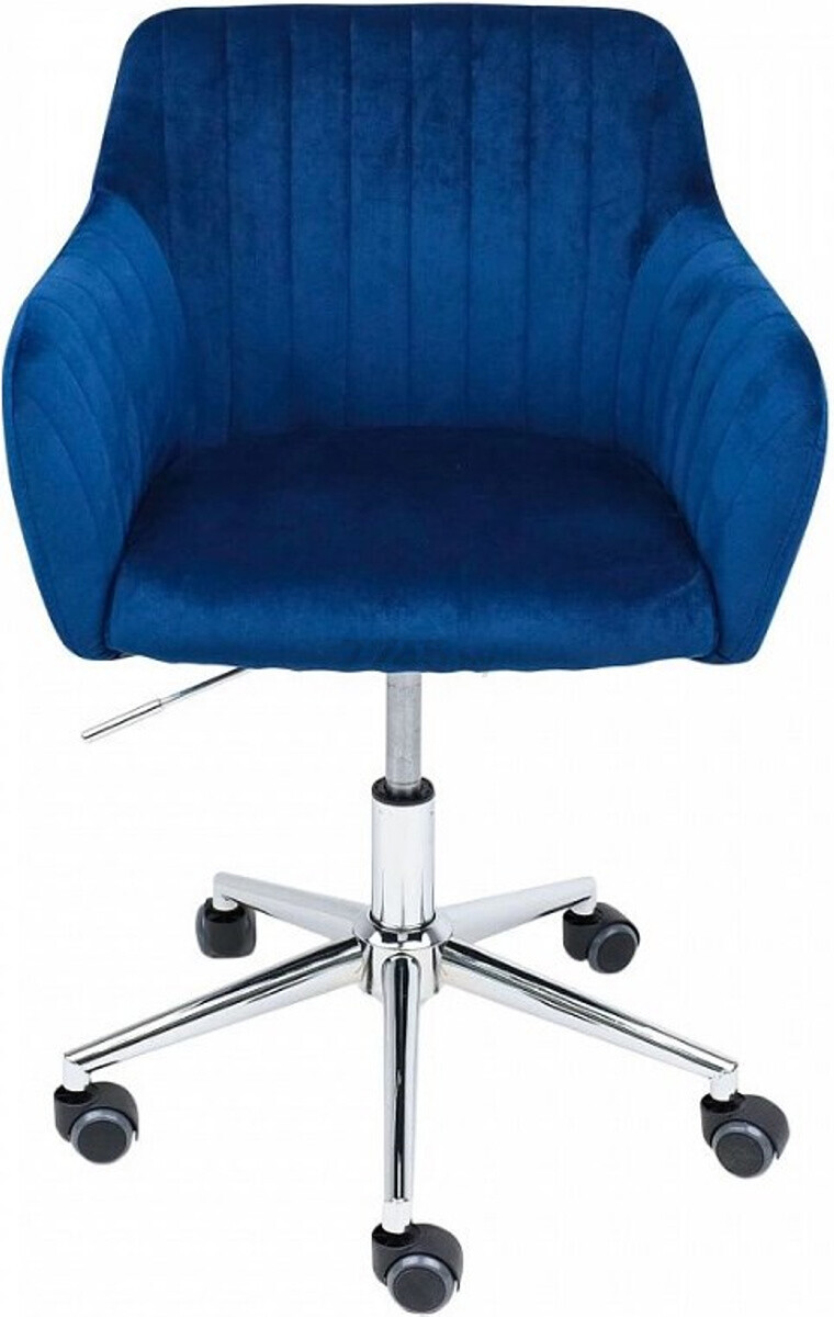 Кресло компьютерное AKSHOME Sark синий велюр/хром (83448) - Фото 2