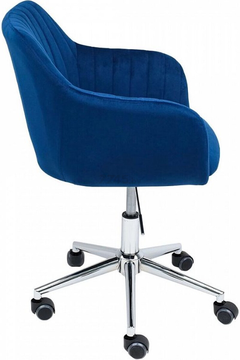 Кресло компьютерное AKSHOME Sark синий велюр/хром (83448) - Фото 3