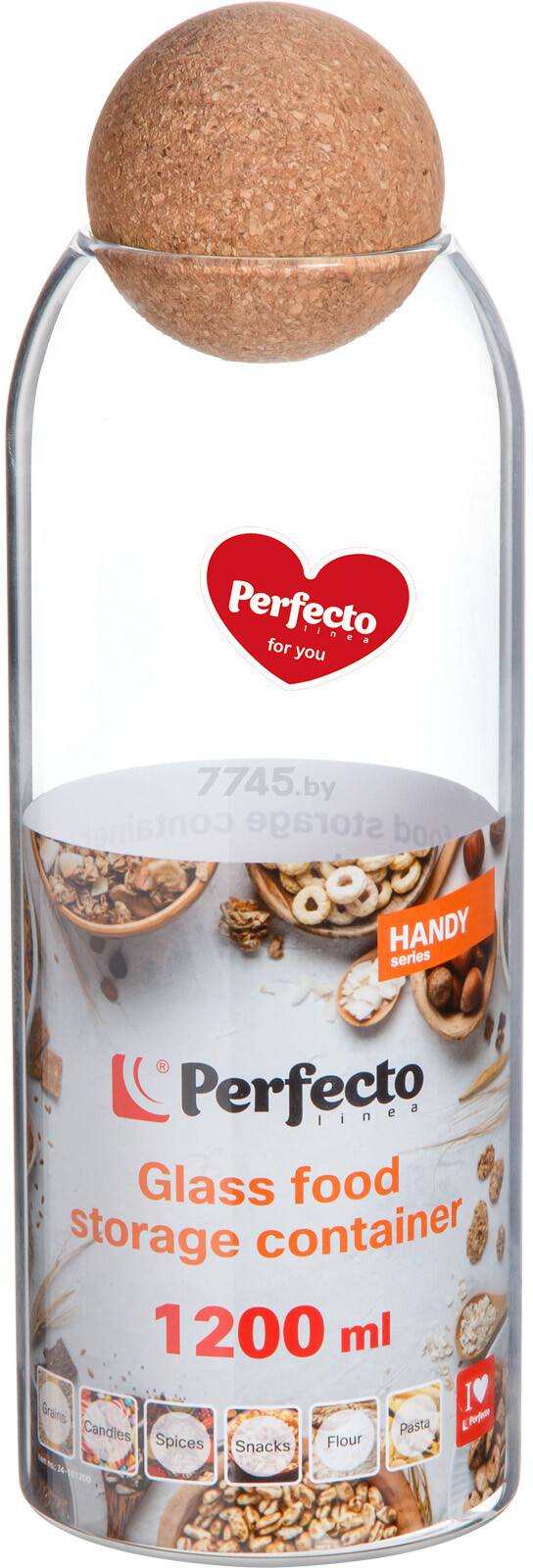 Банка стеклянная для сыпучих продуктов PERFECTO LINEA Handy 1200 мл (34-101200) - Фото 2