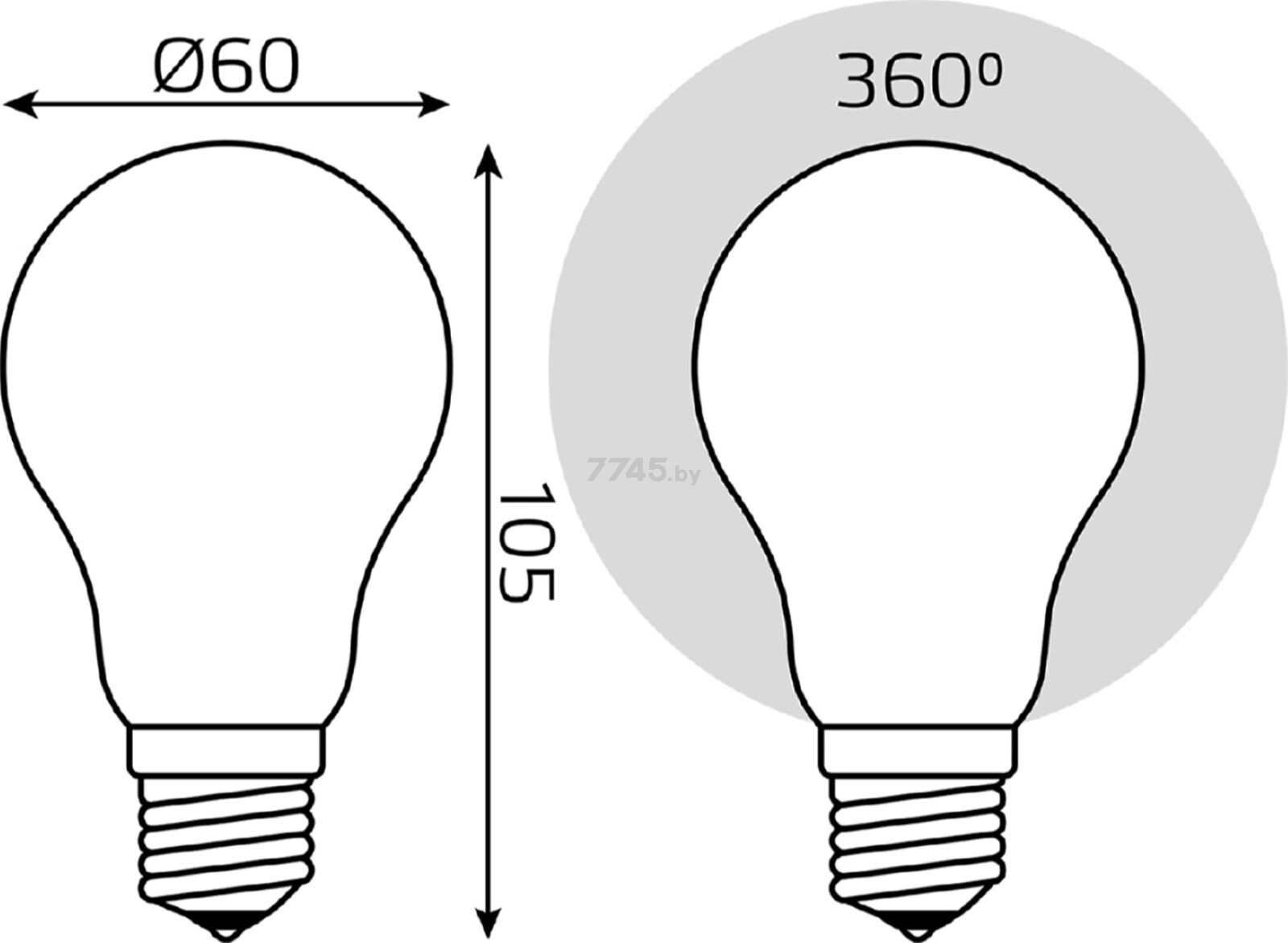 Лампа светодиодная филаментная E27 GAUSS 10 Вт 4100К (102202210) - Фото 6