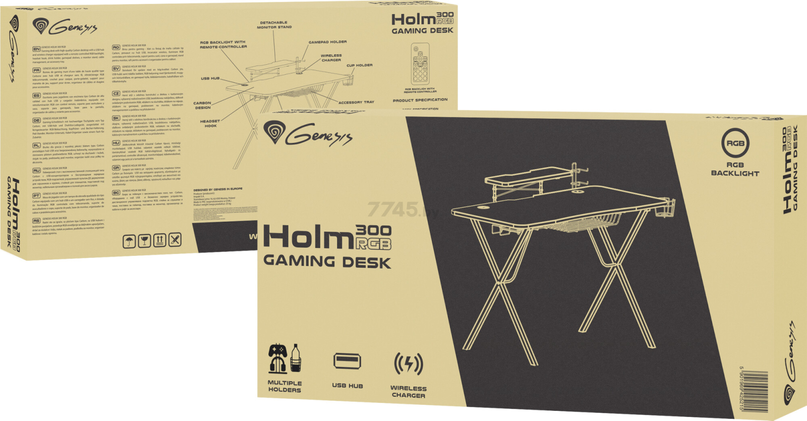 Стол компьютерный геймерский GENESIS Holm 300 RGB 120х60х75 см (NDS-1550) - Фото 16