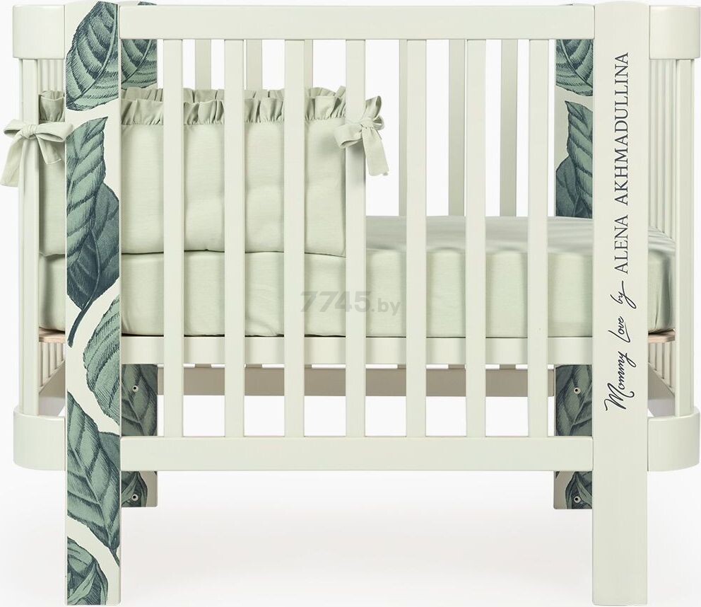 Бортик в кроватку HAPPY BABY на завязках серо-зеленый (87526) - Фото 6
