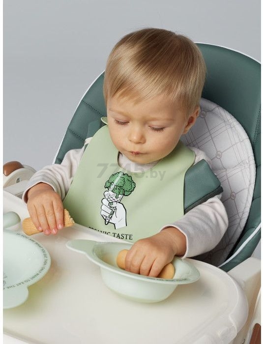 Нагрудник детский HAPPY BABY Bib Pocket зеленый (16006/3) - Фото 7
