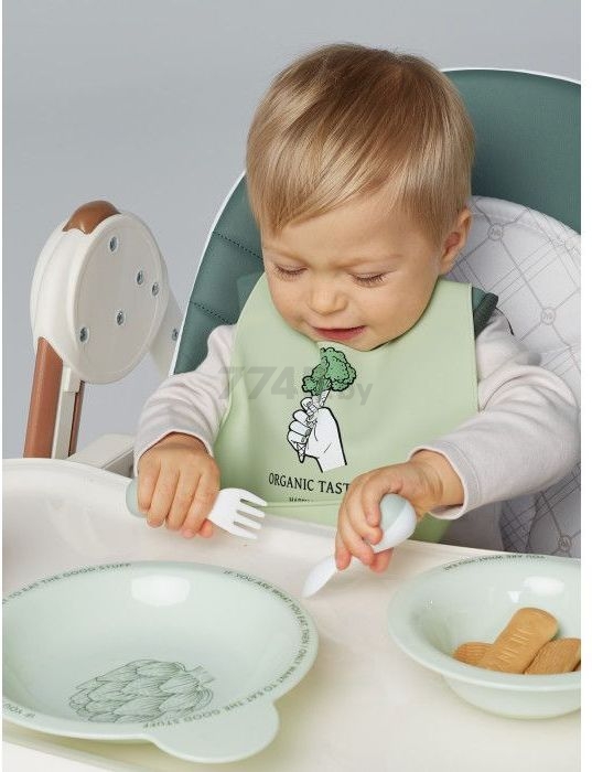Нагрудник детский HAPPY BABY Bib Pocket зеленый (16006/3) - Фото 8
