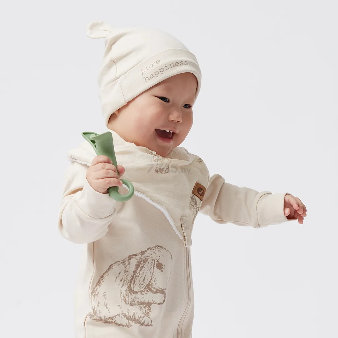 Нагрудник детский HAPPY BABY муслиновый молочный (16016/2) - Фото 6