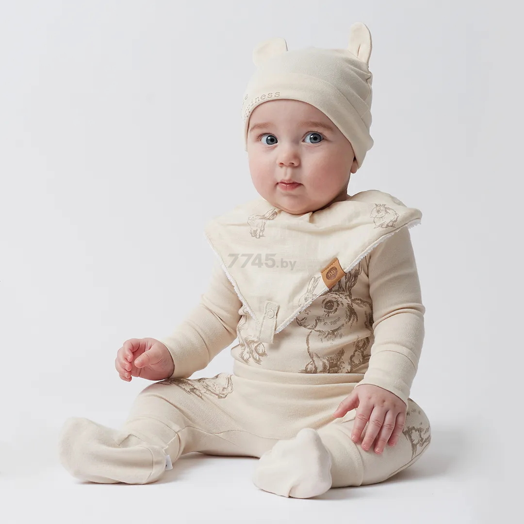 Нагрудник детский HAPPY BABY муслиновый молочный (16016/2) - Фото 9