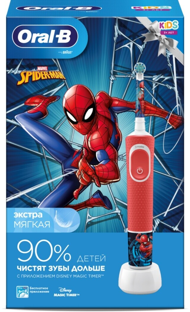 Набор подарочный ORAL-B Зубная щетка электрическая D100.413.2K Spiderman тип 3710 (4210201422945)