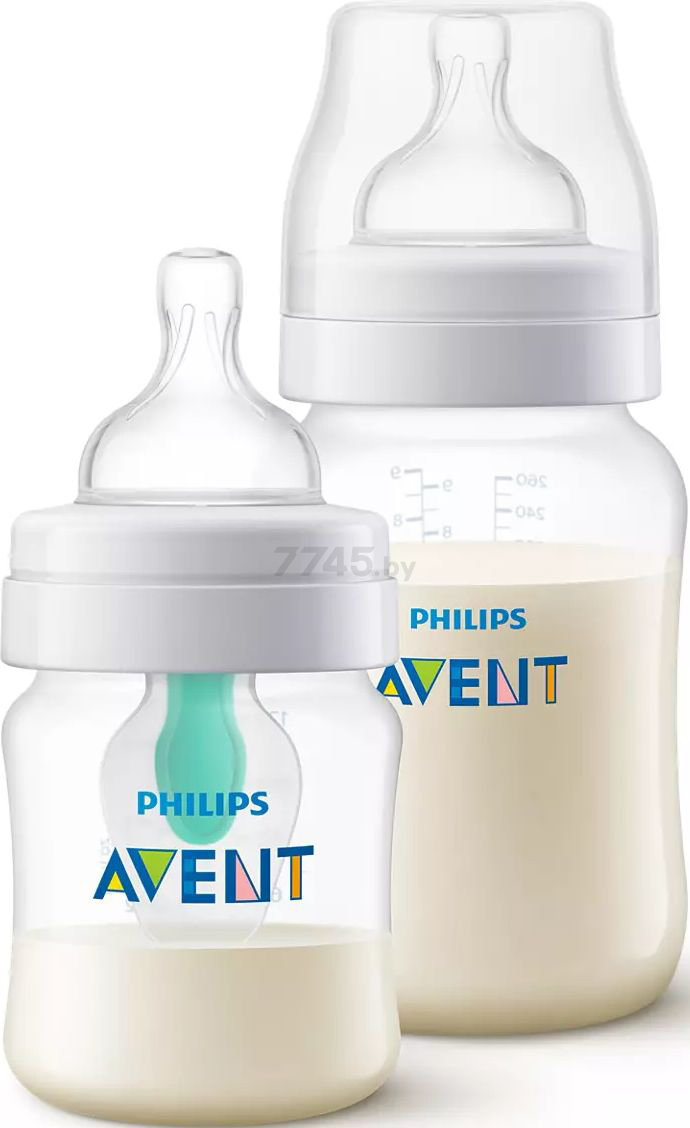 Набор бутылочек PHILIPS AVENT Anti-colic с клапаном AirFree 125 мл и 260 мл (SCD809/01)