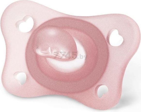 Пустышка силиконовая CHICCO Physio Soft Mini ортодонтическая с 0 мес 2 штуки розовый (00073221110000) - Фото 2