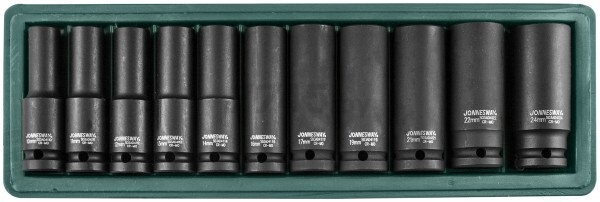 Набор головок ударных 1/2" 10-24 мм 11 предметов удлиненных JONNESWAY (S03AD4111S) - Фото 2