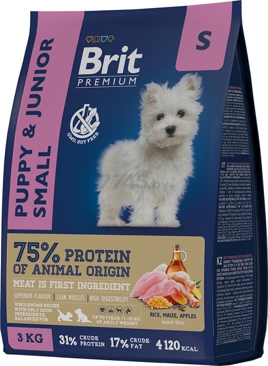 Сухой корм для щенков BRIT Premium Puppy and Junior Small курица 3 кг (5049882) - Фото 3