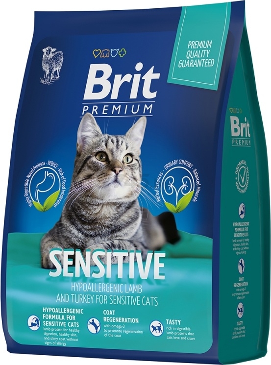 Сухой корм для кошек BRIT Premium Sensitive ягненок с индейкой 0,4 кг (5049196) - Фото 3