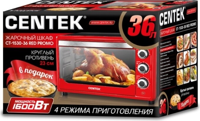 Ростер (мини-печь) CENTEK CT-1530-36 Promo красный - Фото 2