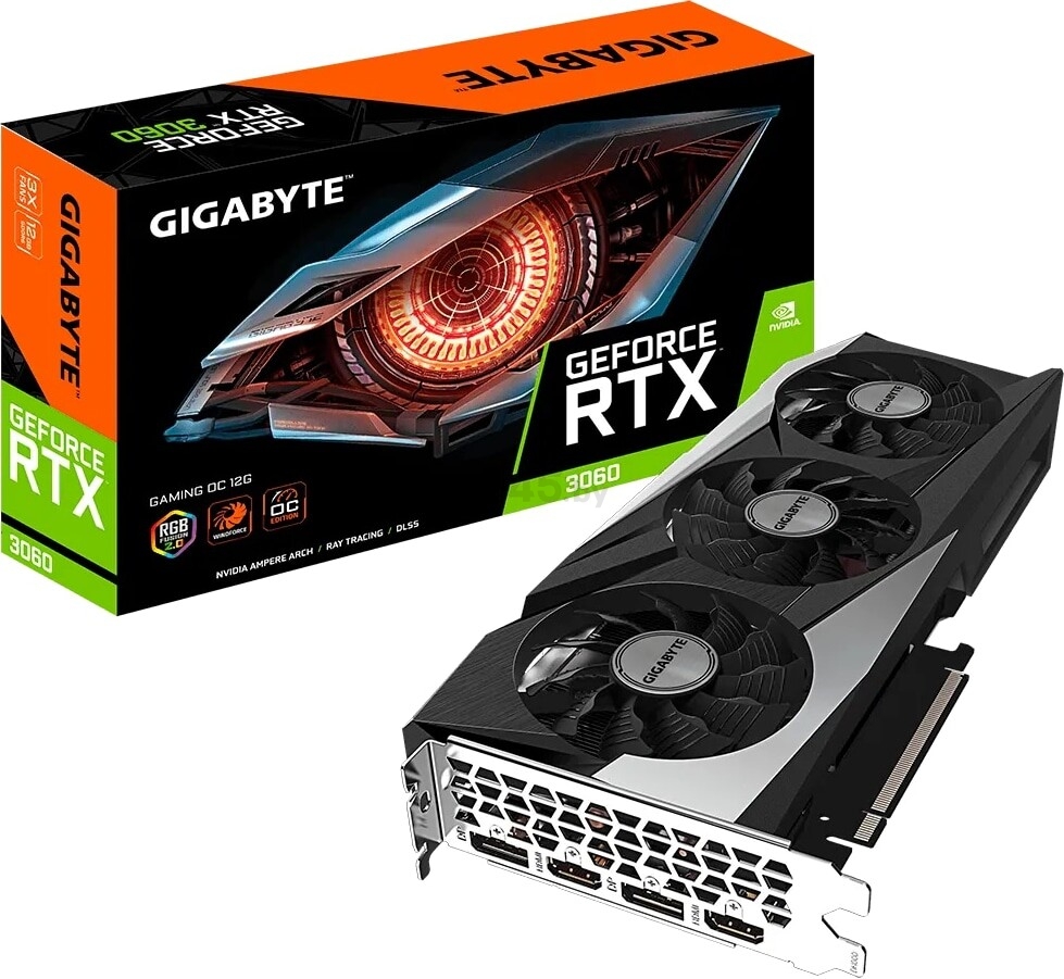 Видеокарта GIGABYTE GeForce RTX 3060 Gaming OC 12GB GDDR6 REV2.0 (GV-N3060GAMING OC-12)