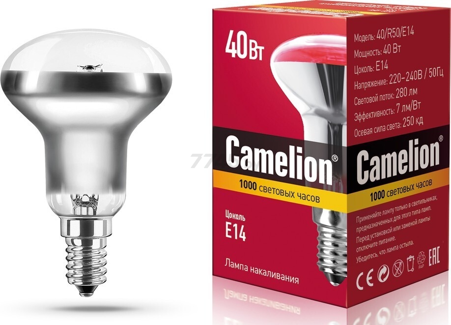 Лампа накаливания E14 40 Вт CAMELION MIC 2700К