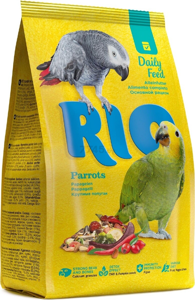 Корм для крупных попугаев RIO Основной рацион 1 кг (4602533783489)