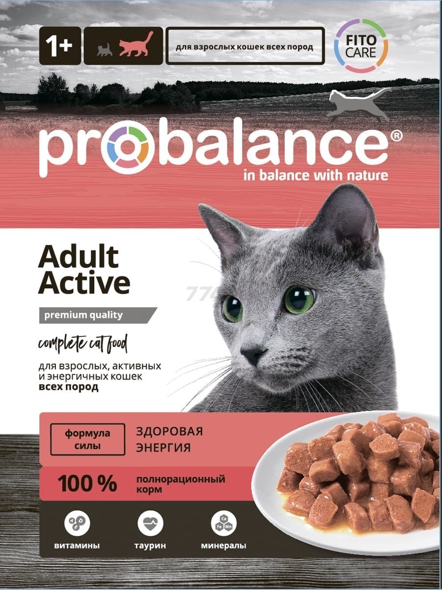 Влажный корм для кошек PROBALANCE Active консервы 415 г (4640011982221) - Фото 2