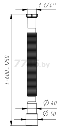 Гибкая труба 1 1/4"х40/50 AQUANT (T213-70-MR) - Фото 2