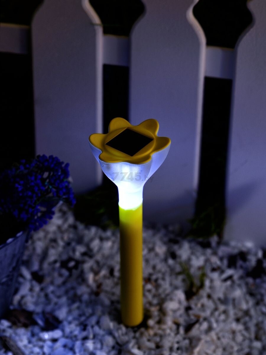 Светильник садовый на солнечной батарее UNIEL Yellow crocus (10625) - Фото 5