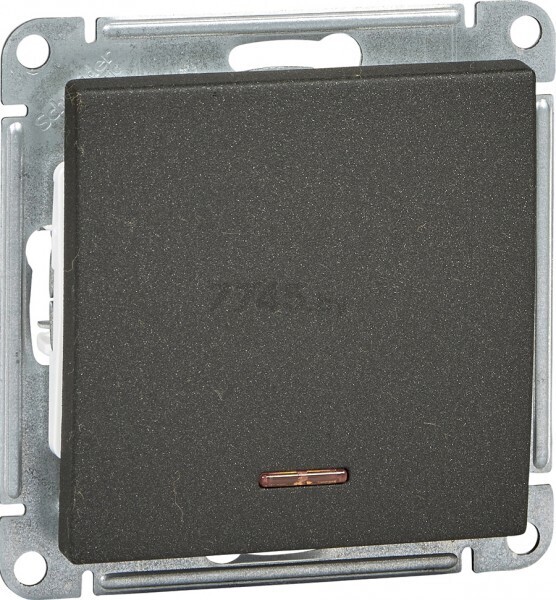Выключатель одноклавишный скрытый с подсветкой SCHNEIDER ELECTRIC W59 черный бархат (VS110-153-6-86)