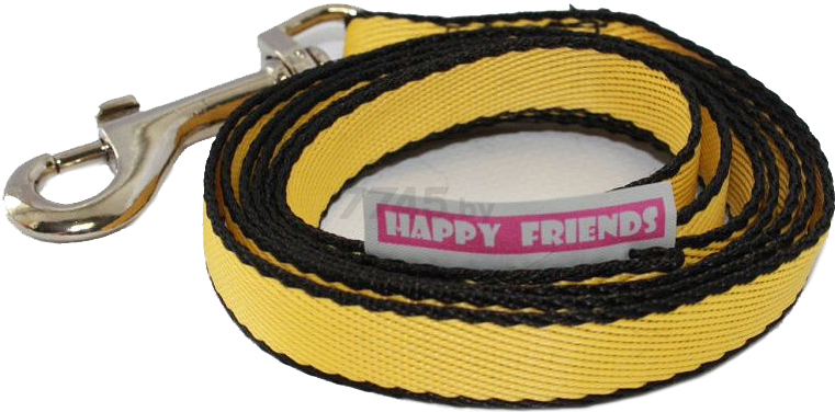 Поводок для собак HAPPY FRIENDS 10 мм 1,2 м желтый (stm 050P)