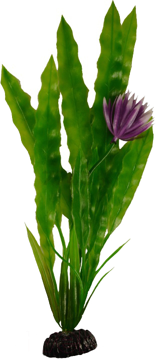 Растение искусственное для аквариума BARBUS Апоногетон курчавый зеленый с цветком 50 см (Plant 029/50) - Фото 2