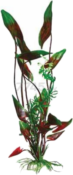 Растение искусственное для аквариума BARBUS Водная Кала зеленая с коричневым 30 см (Plant 008/30)