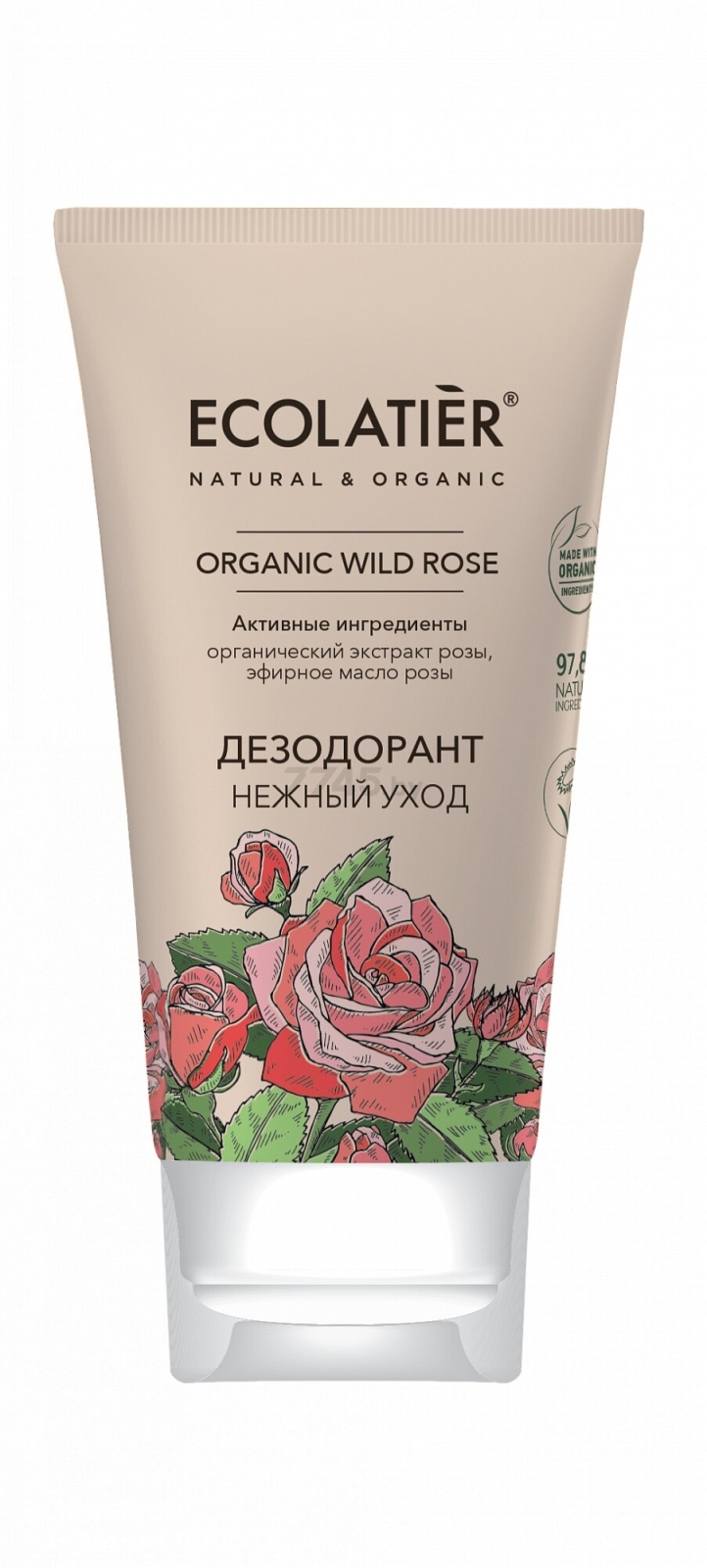 Дезодорант-крем ECOLATIER Organic Wild Rose Нежный уход 40 мл (4620046172897)
