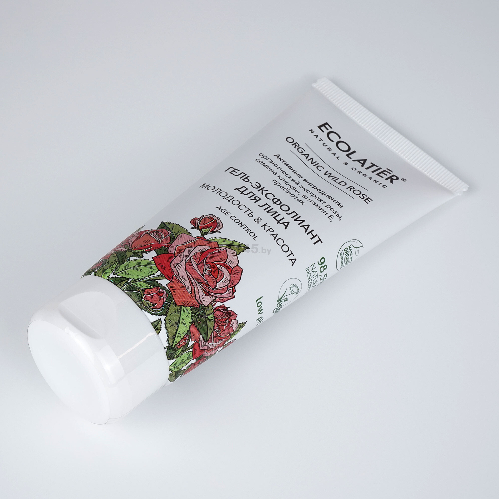 Гель-эксфолиант для умывания ECOLATIER Organic Wild Rose Молодость и красота 100 мл (4620046176154) - Фото 2