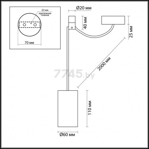 Светильник подвесной ODEON LIGHT 3898/1 L-Vision ODL20 179 черный/золотистый - Фото 3