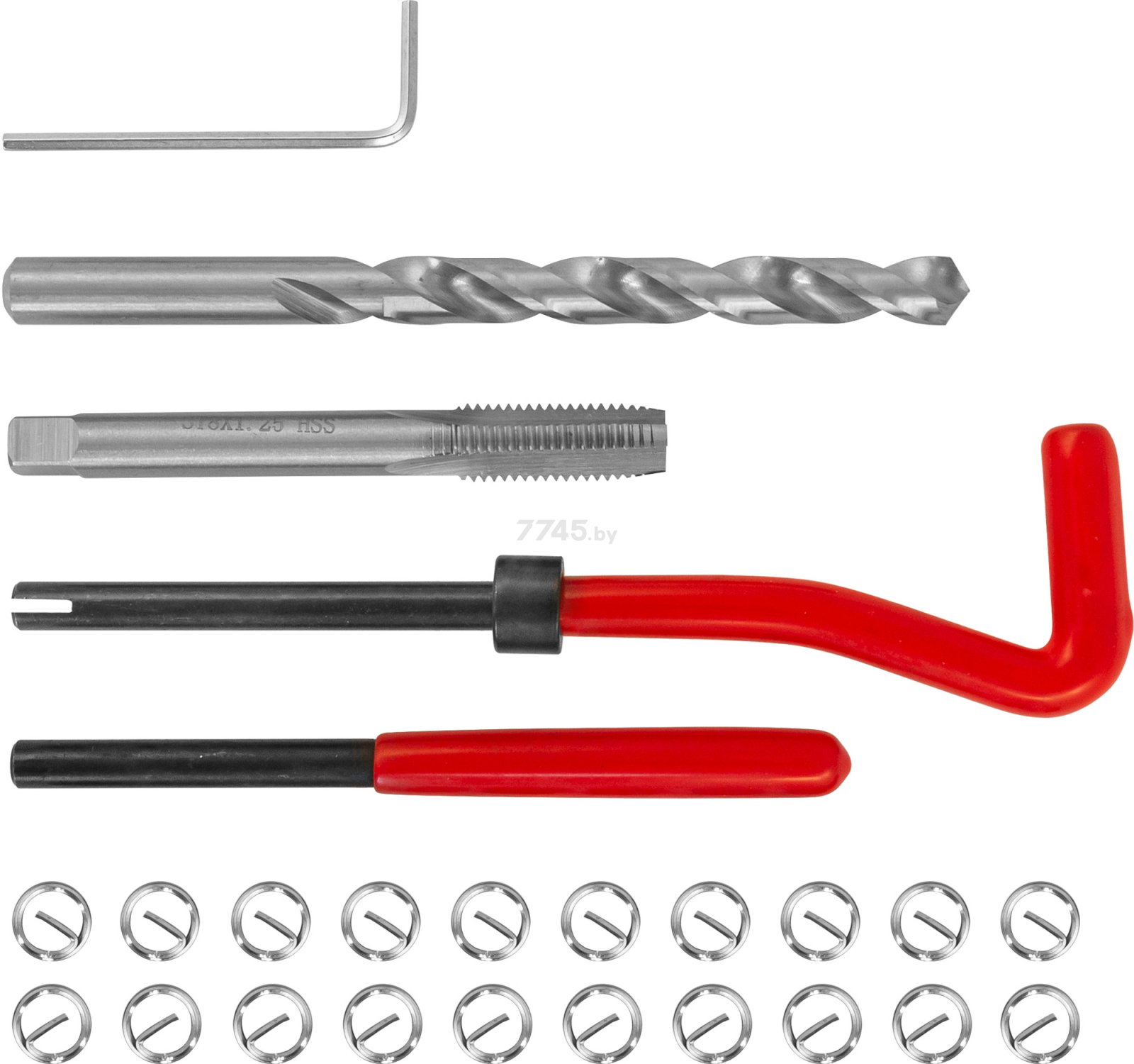 Набор для восстановления резьбы M8x1,25 мм THORVIK 25 предметов (TRIS8125)