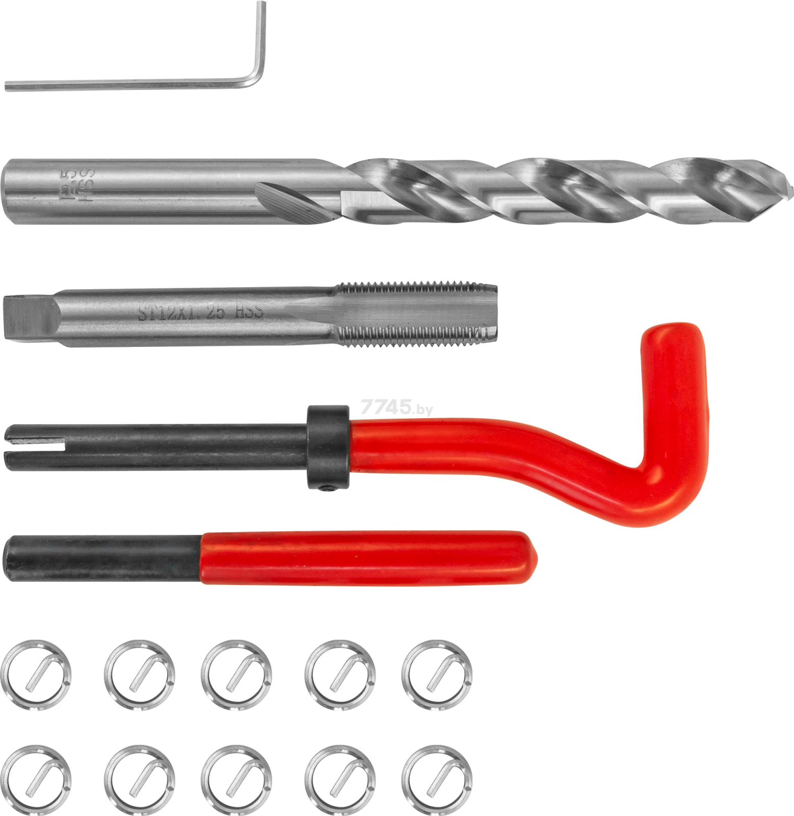 Набор для восстановления резьбы M12x1,25 мм THORVIK 15 предметов (TRIS12125)