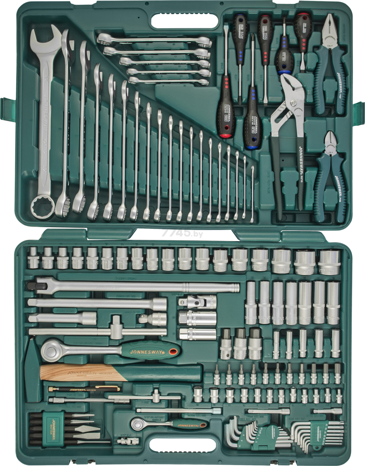 Набор инструментов 1/4", 1/2" 6 граней 128 предметов JONNESWAY (S04H524128S) - Фото 2