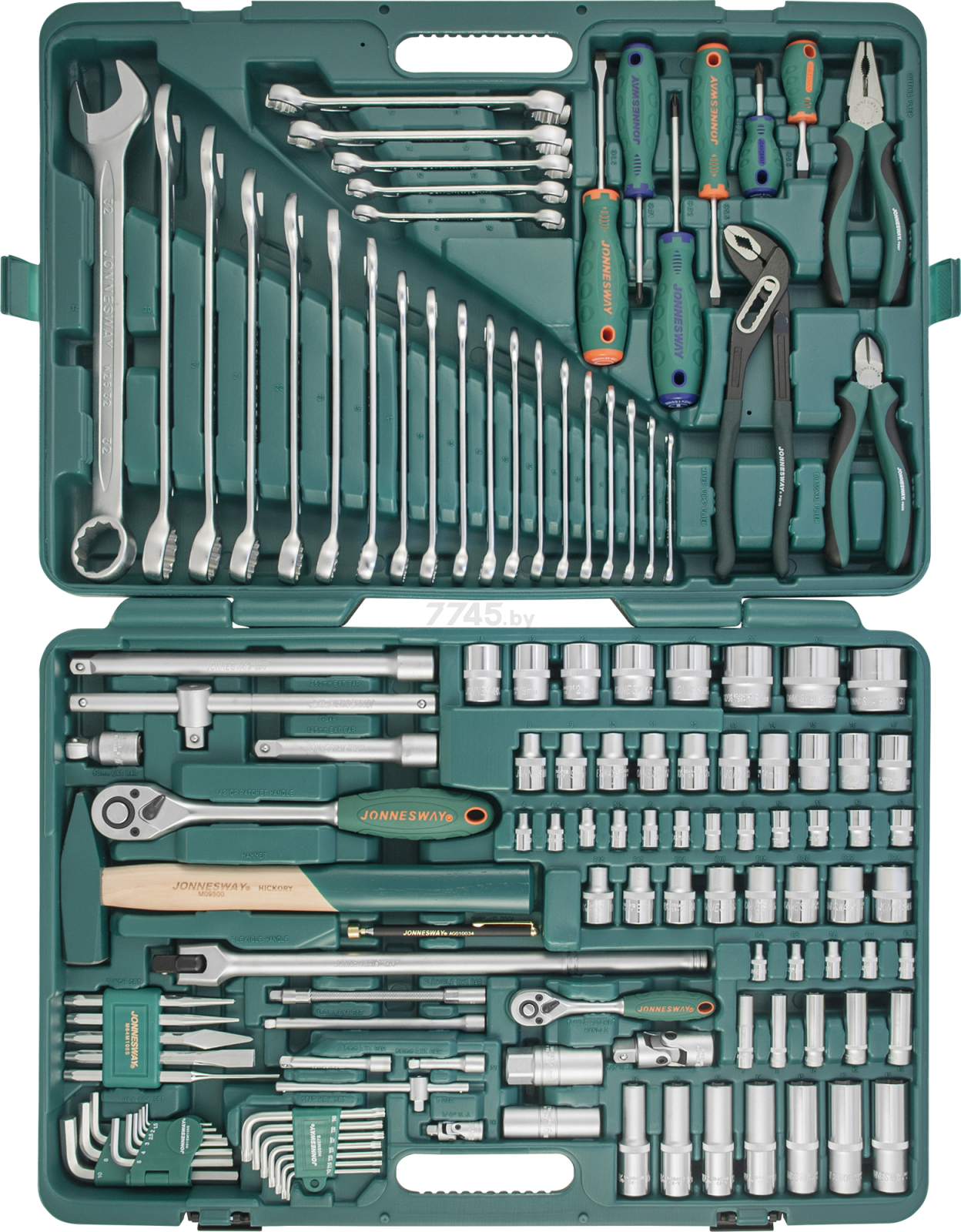 Набор инструментов 1/4", 1/2" 6 граней 127 предметов JONNESWAY (S04H524127S) - Фото 2