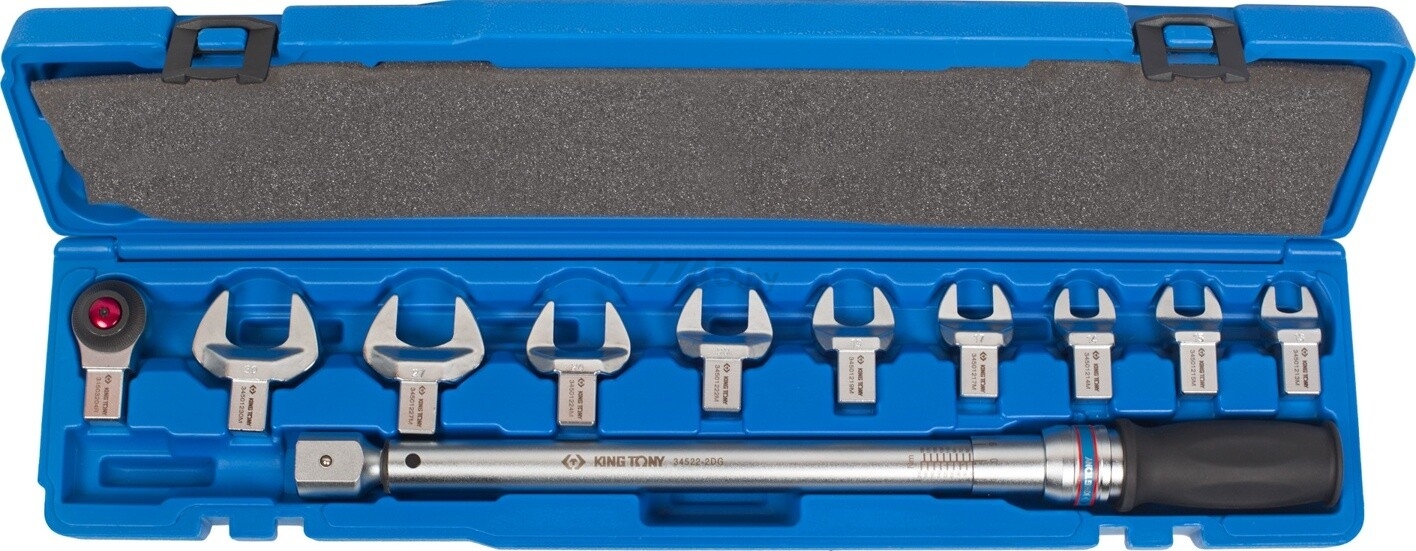 Ключ динамометрический 40-200 Нм 1/2" с набором насадок KING TONY Fit (345202D11MR)