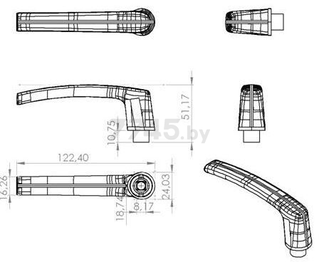 Ручка завертка АЛЛЮР Эрен Mesut 35 мм RAL-9016 белый - Фото 2