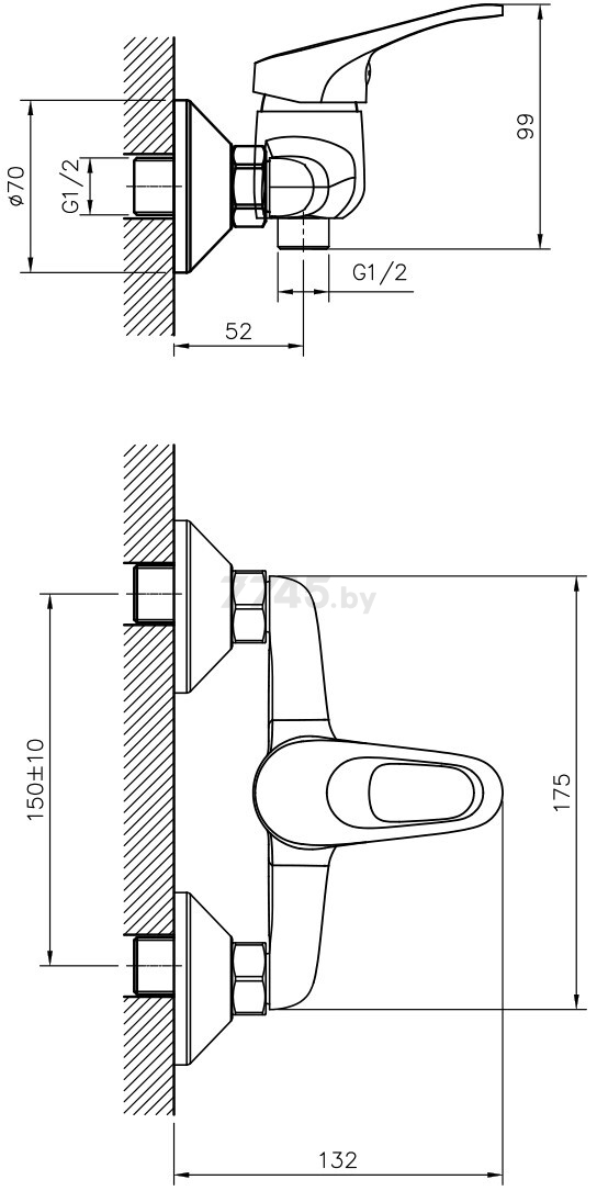 Смеситель для душа DECOROOM (DR21055) - Фото 2