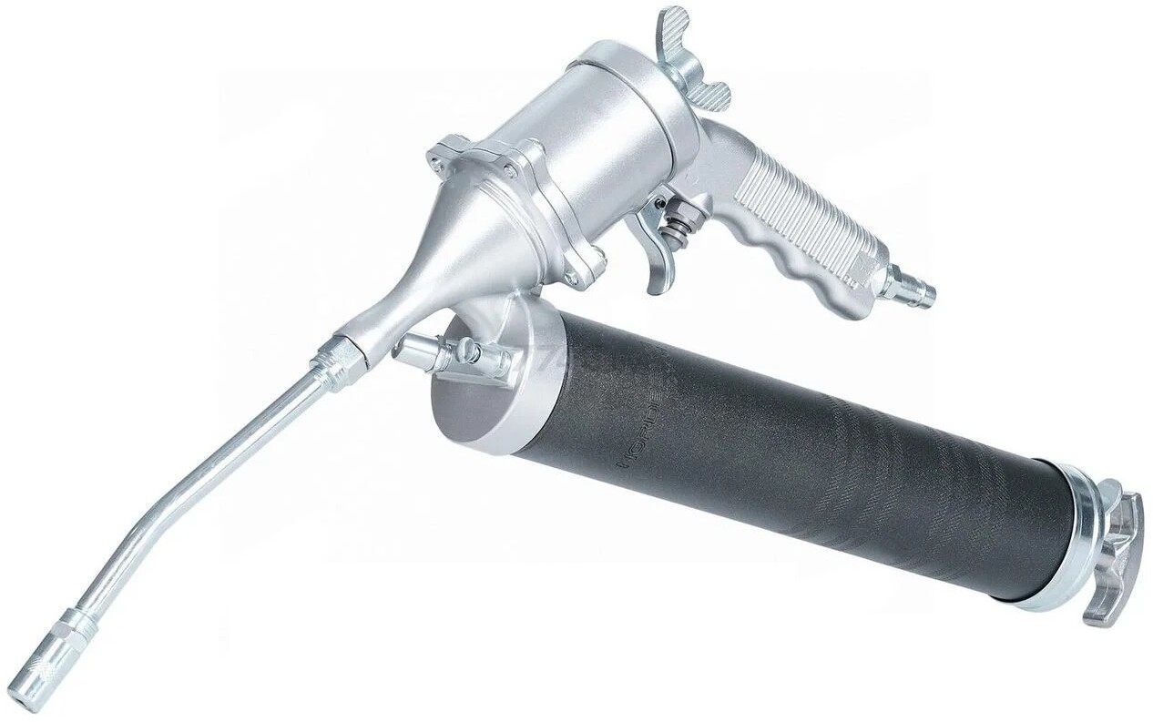 Шприц для смазки автомобильный плунжерный пневматический для густой смазки NORDBERG с поворотом рукоятки  400 мл (NO3401) - Фото 3