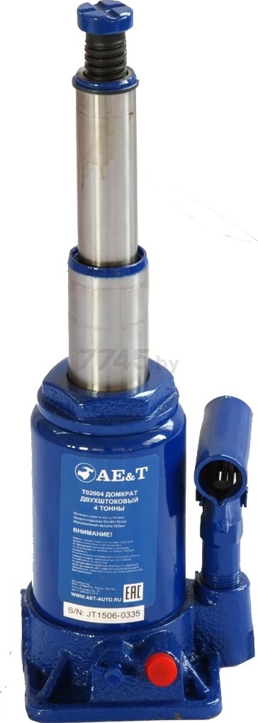 Домкрат гидравлический бутылочный двухштоковый 4 т AE&T (T02004)