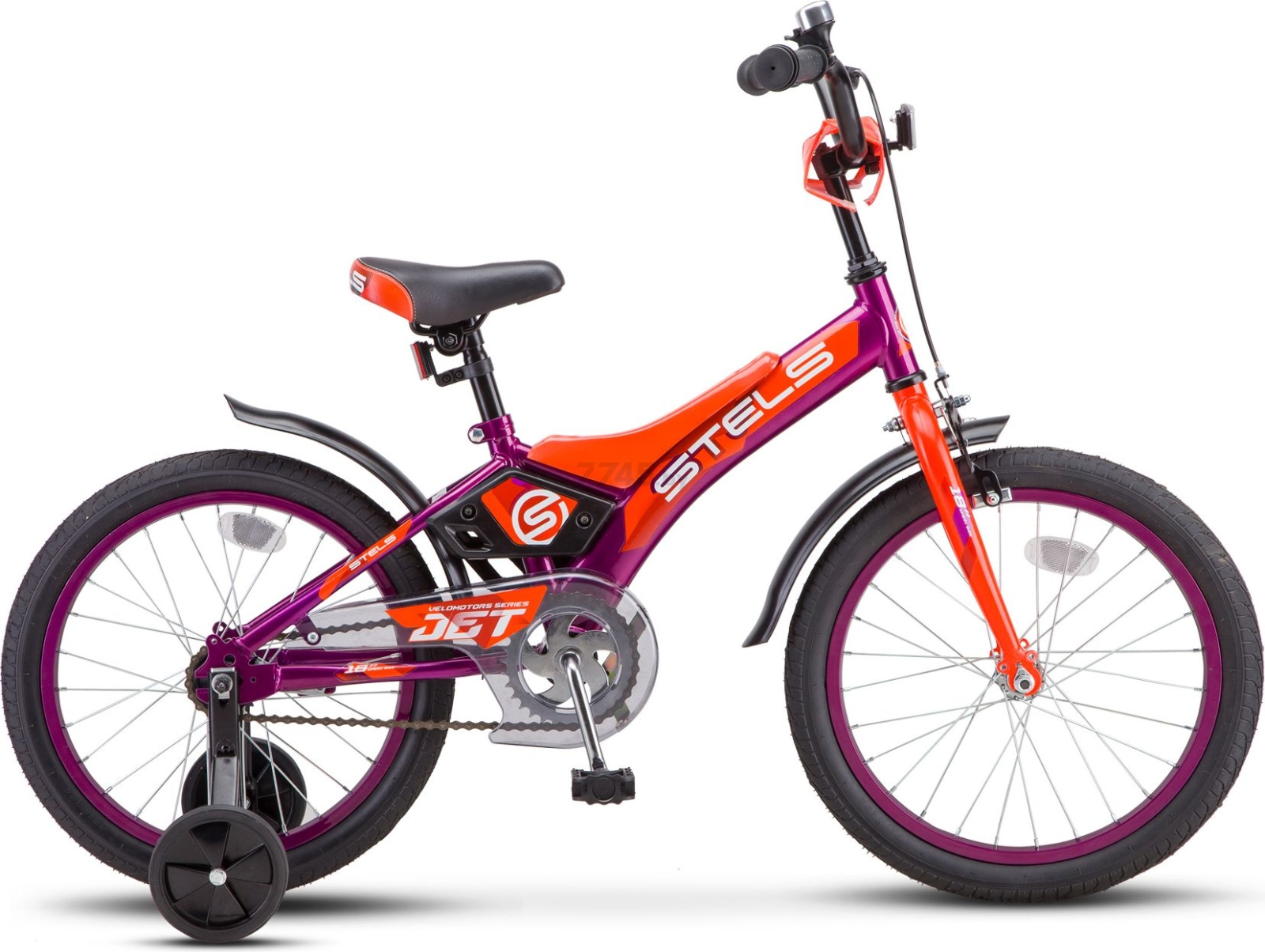 Велосипед детский STELS Jet Z010 18" фиолетовый/оранжевый (LU085921)
