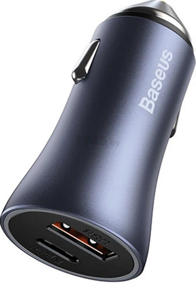 Автомобильное зарядное устройство BASEUS Golden Contactor Pro Dual Quick Charger 40W с кабелем USB-C (TZCCJD-0G) - Фото 3