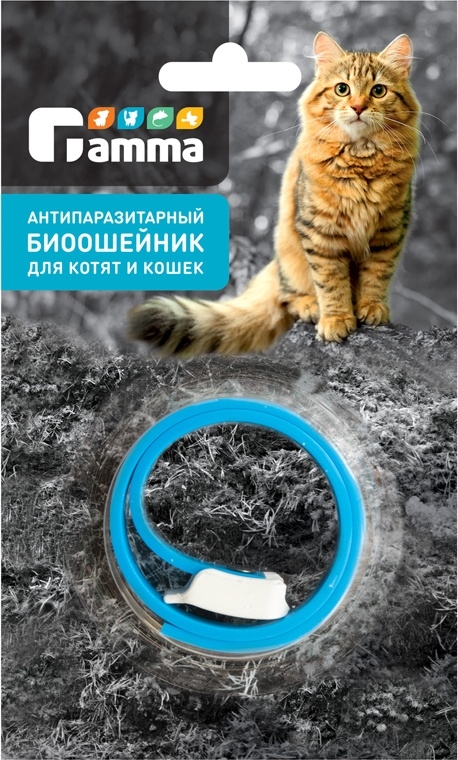 Биоошейник от блох и клещей для кошек и котят GAMMA 10 мм 35 см (22302006)